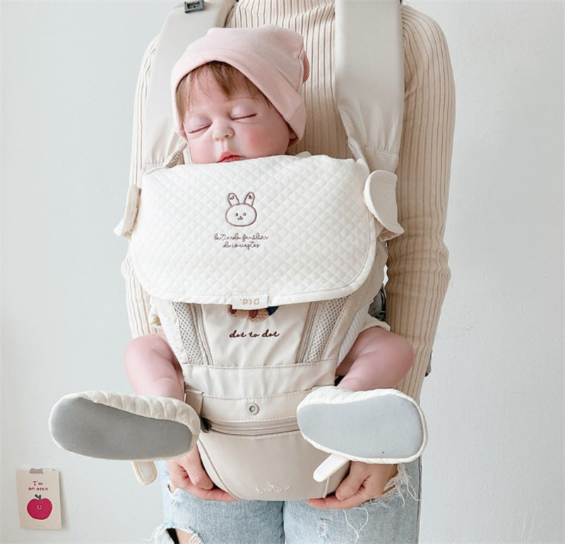 ins Korean baby universal sucking belt chest bite towel shoulder waist stool accessories pure cotton baby carrier bib towel