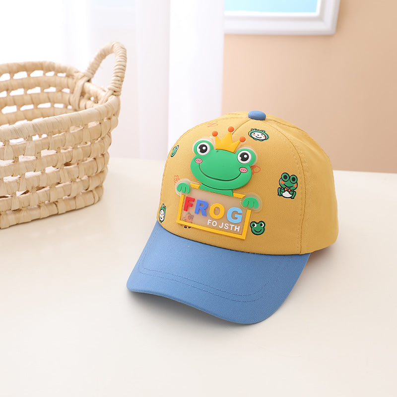 Children's hat spring and autumn thin cartoon duckbill cap boys and girls baseball cap sunshade baby sun protection hat cute