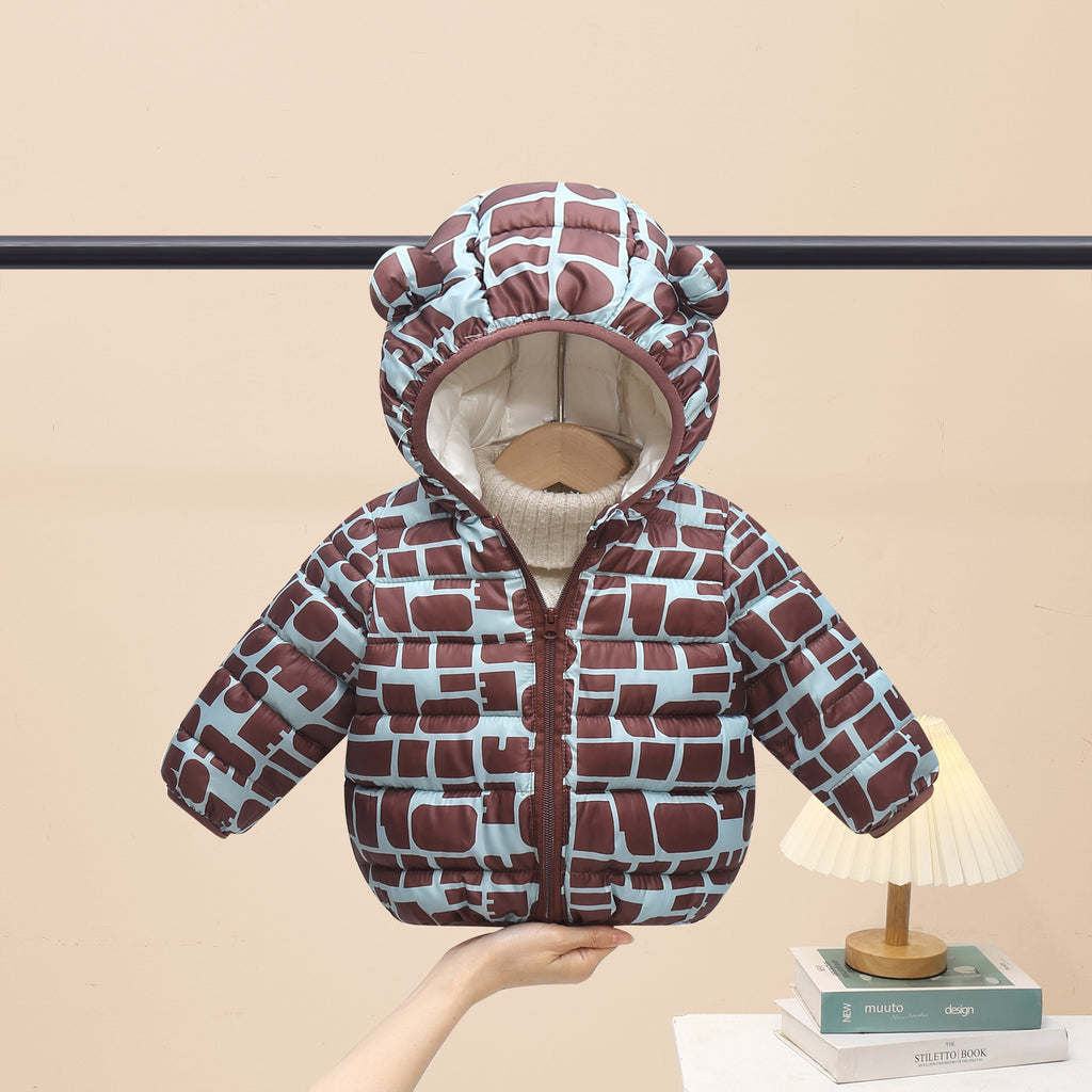 Foreign trade 2025 autumn and winter new cartoon children's down cotton jackets for boys and girls medium and large children's light baby jackets
