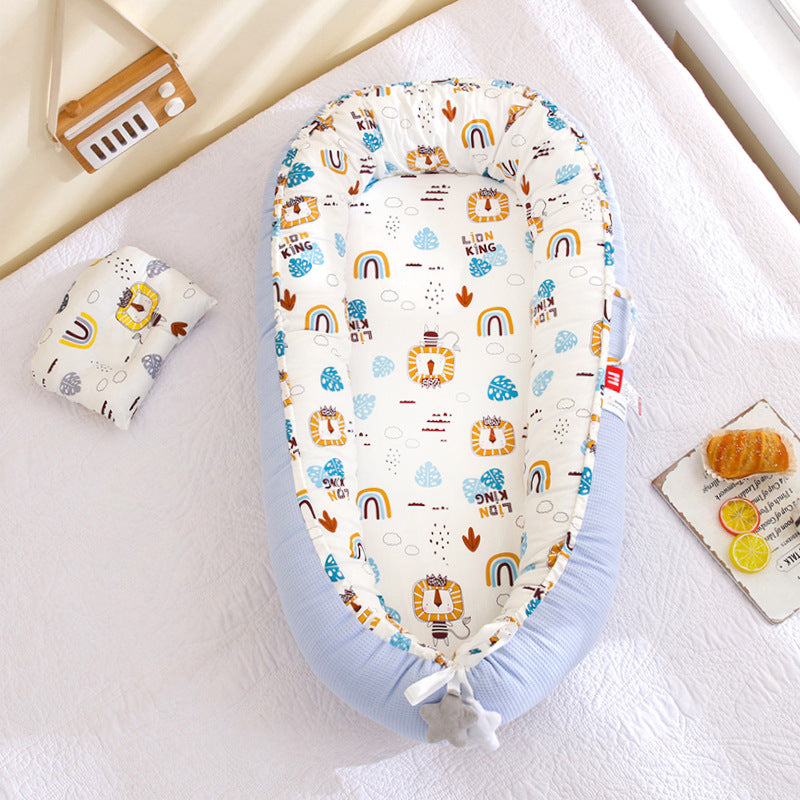 Hemei honeycomb breathable detachable and washable portable baby bed mid-bed bionic baby nest baby pillow travel baby bed