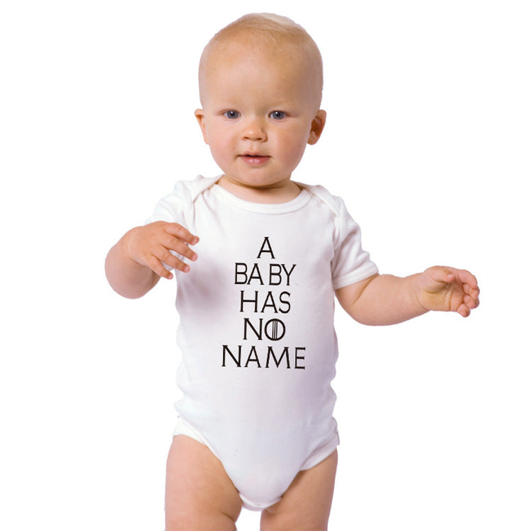 ins pure cotton crawling clothes baby triangle jumpsuit aliexpress summer print A BABY HAS NO NAME