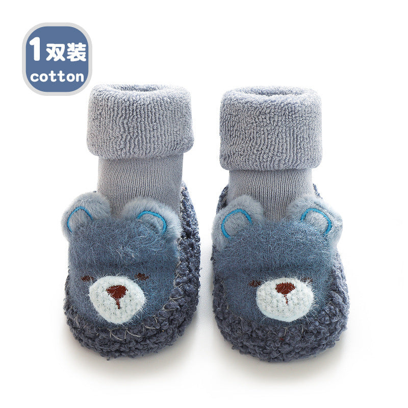 2023 Autumn and Winter New Baby Floor Socks Cute Cartoon Baby Bear Indoor Non-Slip Cooling Men's and Women's Toddler Shoes and Socks