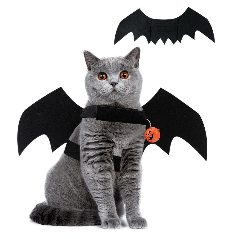Cross-border cat clothes Halloween dog costumes pet clothes bat wings bell style transformation clothes
