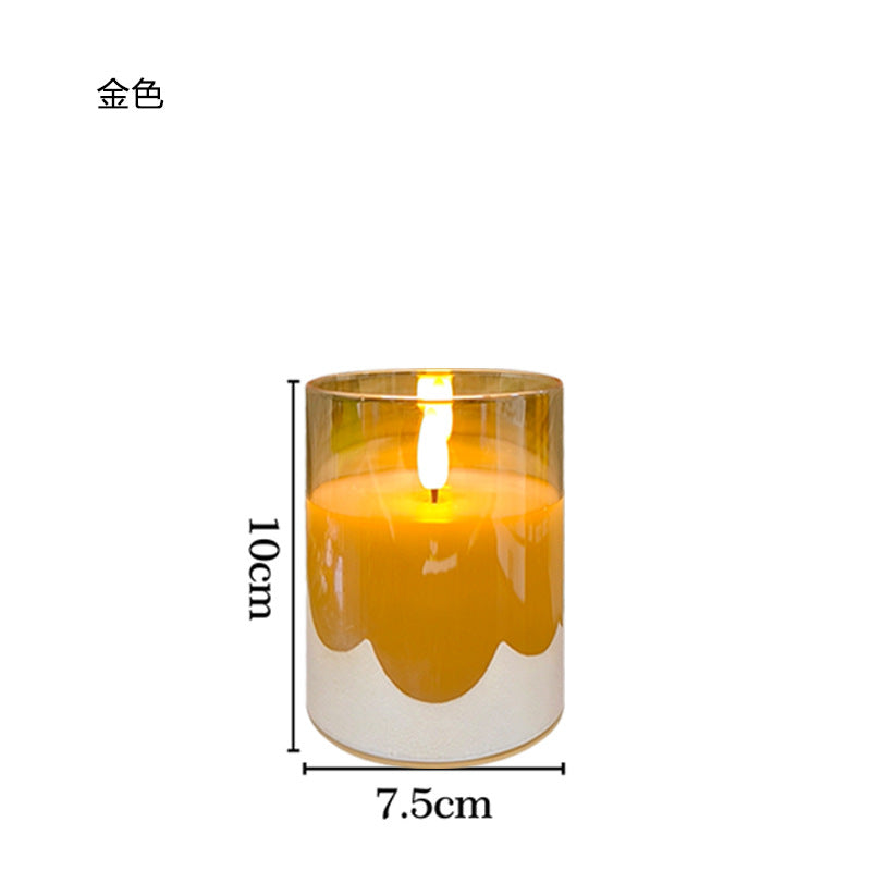 Glass shell electronic candle lamp with replaceable battery party romantic atmosphere lamp Christmas Halloween decoration lamp
