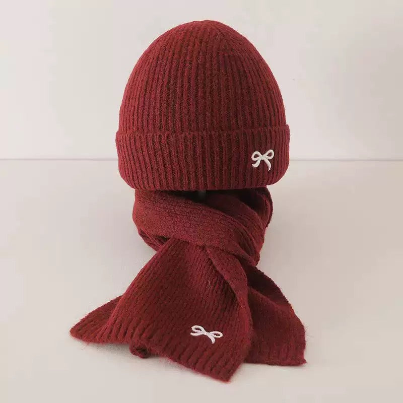 Two-piece children's hat scarf autumn and winter Korean style knitted hat baby warm wool hat boys and girls pullover hat