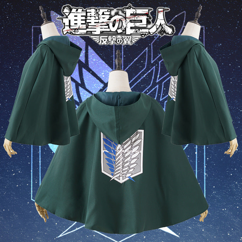 Attack on Titan cos suit Hulk Halloween cloak cape anime costume Survey Corps complete set