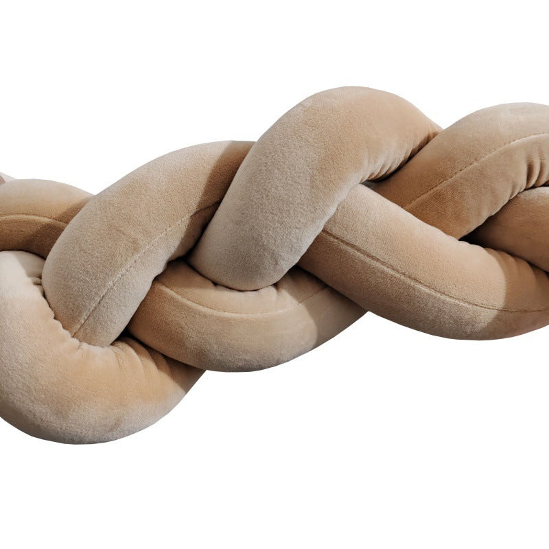 Baby crib surround ins new hand-woven long knotted ball three-strand braid anti-collision soft bag baby crib surround