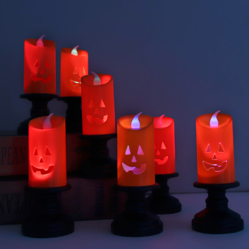 Halloween candle light LED colorful candlestick table top decoration venue decoration props Halloween decoration pumpkin lantern