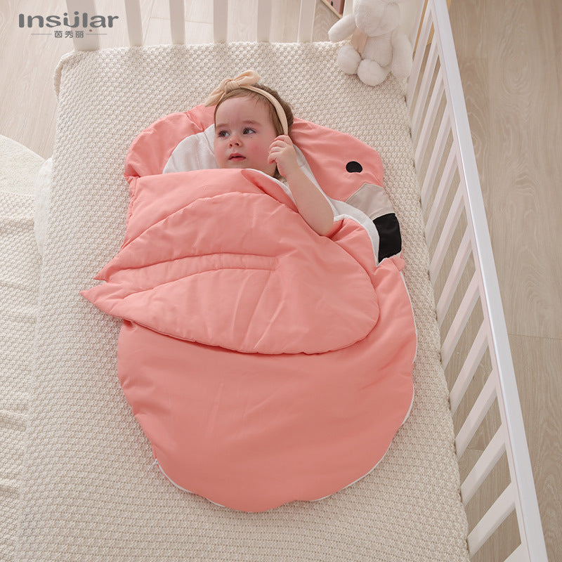 Baby blanket spring and autumn cotton cartoon baby warm sleeping bag baby sleeping bag air conditioning blanket 0-18 months sleeping bag wholesale
