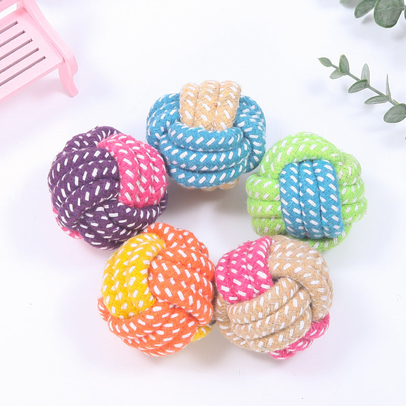 Factory direct sales of pet cotton rope toys, dog teething and chewing resistant toy ropes, hand-woven to relieve boredom and interactive toys