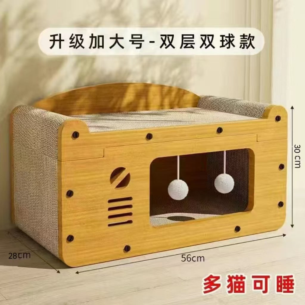 New cat scratching board cat bed integrated wear-resistant scratch-resistant vertical cat claw board cat tunnel toy pet supplies wholesale