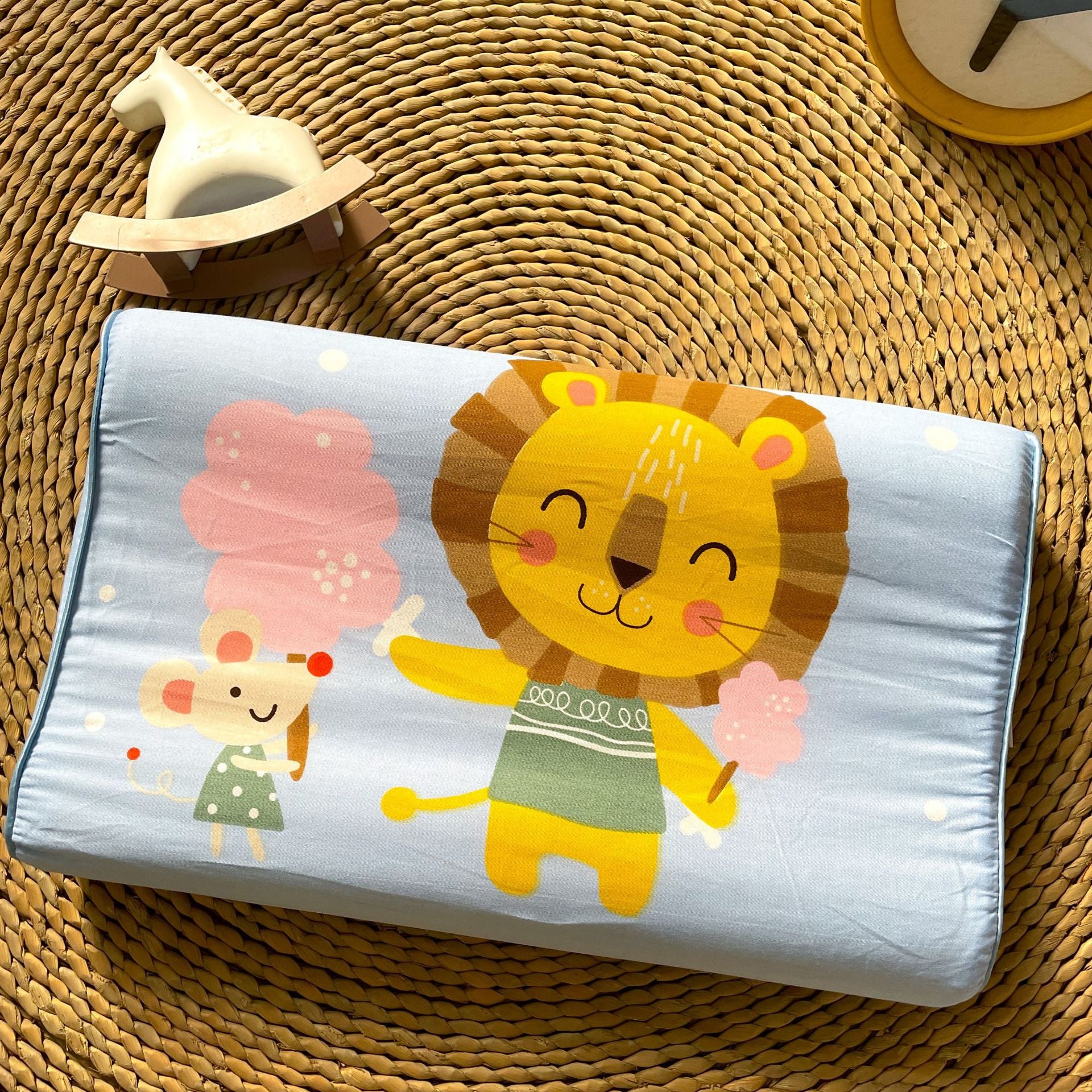 Thai children's natural latex pillow Class A cartoon pure cotton baby pillow core single student dormitory pillow wholesale