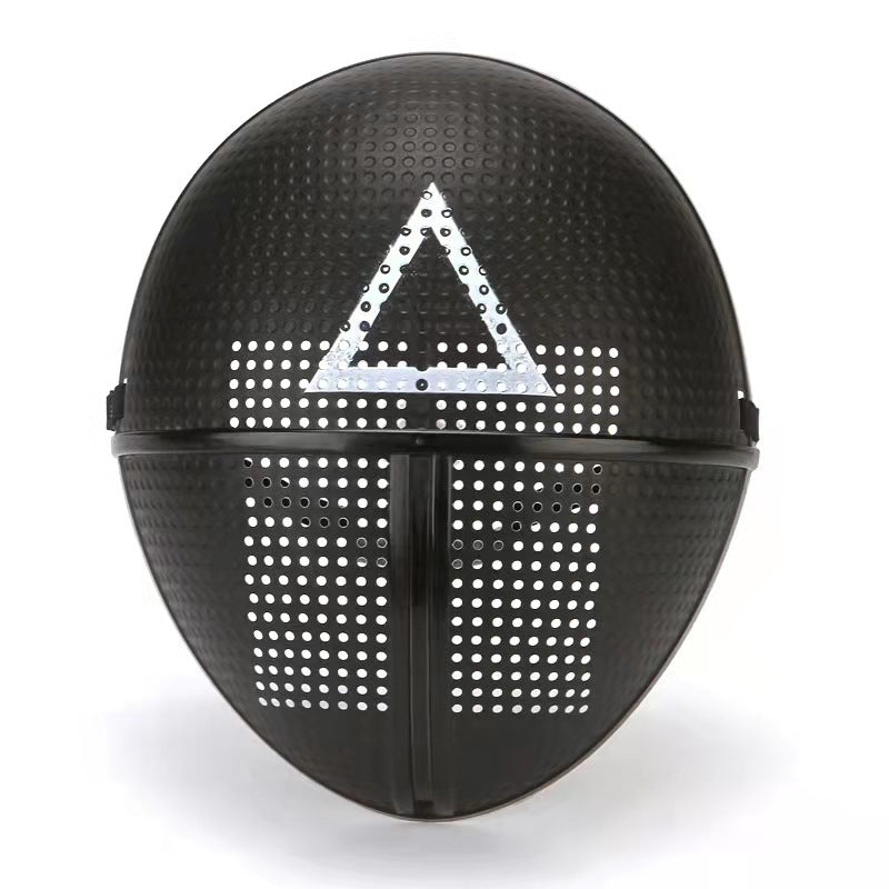 Korean movie theme square round triangle BOSS Halloween electroplated leopard performance dress up mask