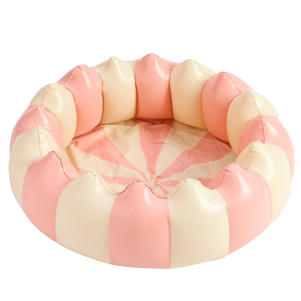 Xiaolu ins Denmark retro striped inflatable swimming pool baby dinosaur pool thickened home ocean ball pool