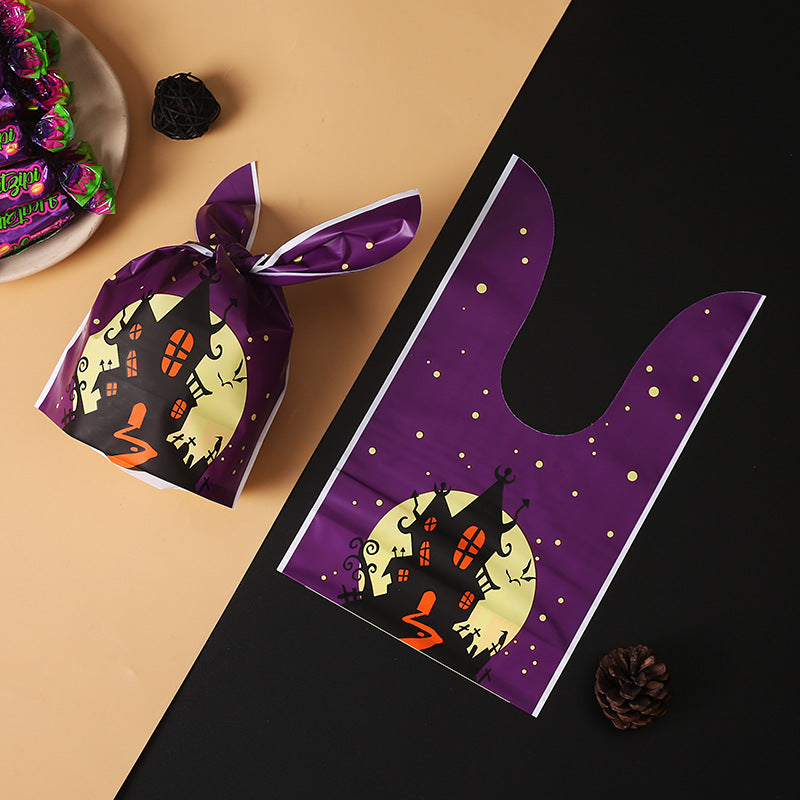 Cross-border Halloween packaging bags Amazon bunny ears snack bags baked biscuit bags gift bags pumpkin candy bags