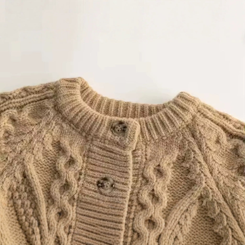 Children's knitted cardigan sweater baby sweater spring and autumn knitted sweater boys and girls thickened coat trendy winter wear