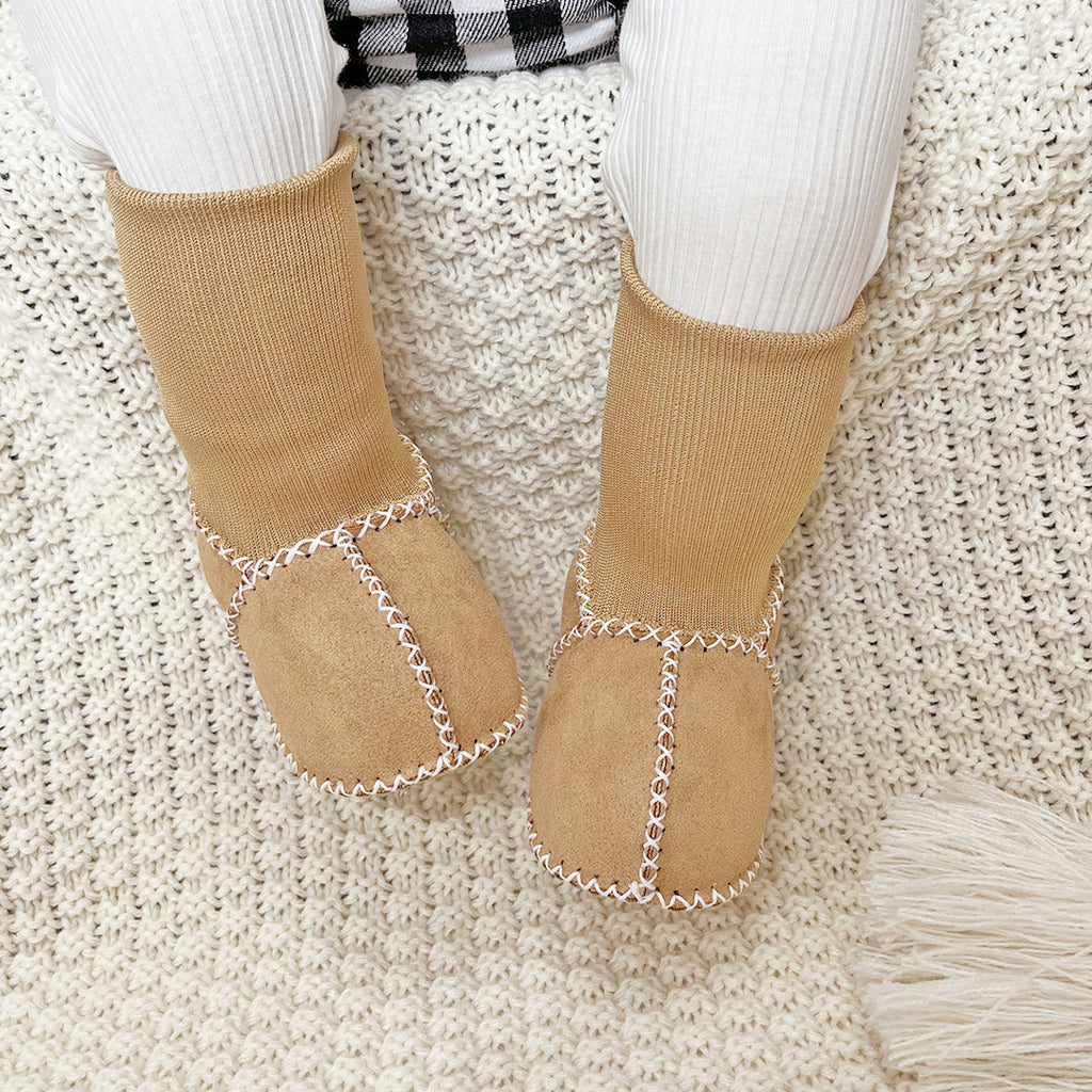 Autumn and winter newborn baby toddler shoes non-slip thickened anti-wool boys and girls do not fall off socks shoes soft sole