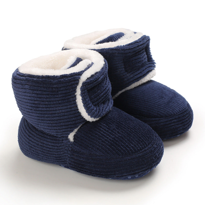 Baby shoes soft-soled shoes thickened spot toddler shoes warm cotton shoes plus velvet baby boots 0-1 years old snow boots
