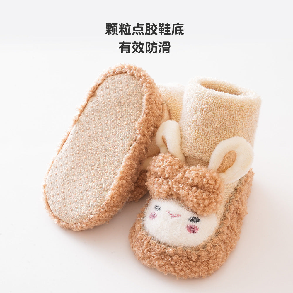 Liu Chengxing's new autumn and winter baby indoor non-slip floor socks for men and women baby toddler shoes and socks terry thickened socks