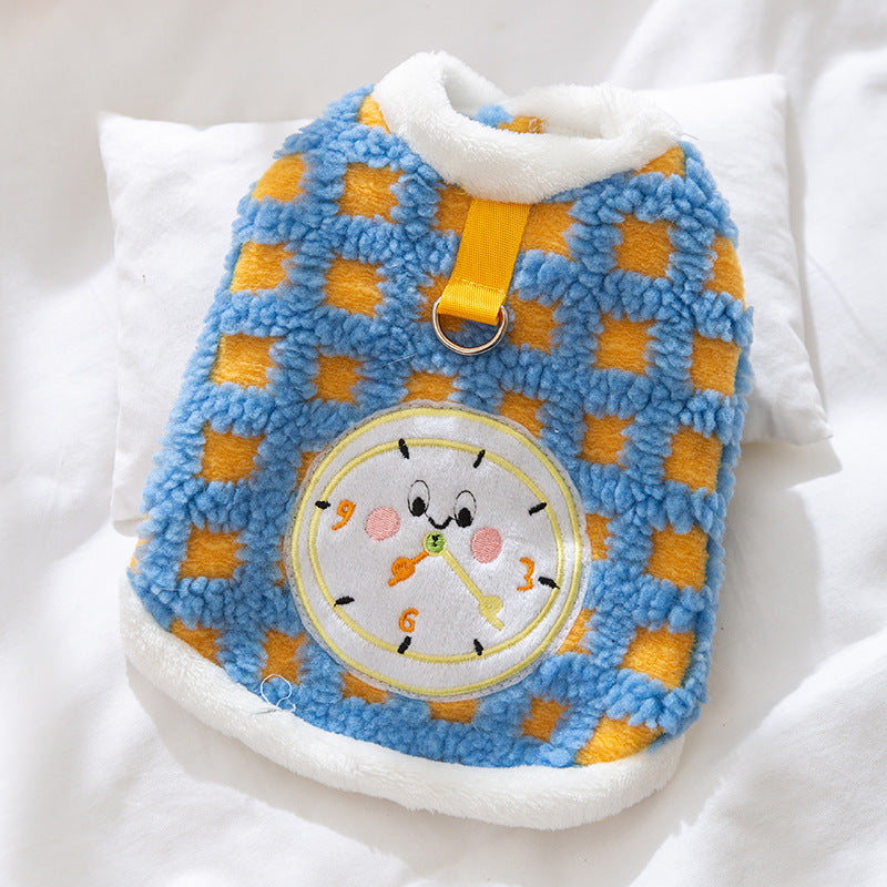 New autumn and winter Korean version dog cute cartoon small and medium-sized dog bear sweatshirt cat Teddy pet dog clothes