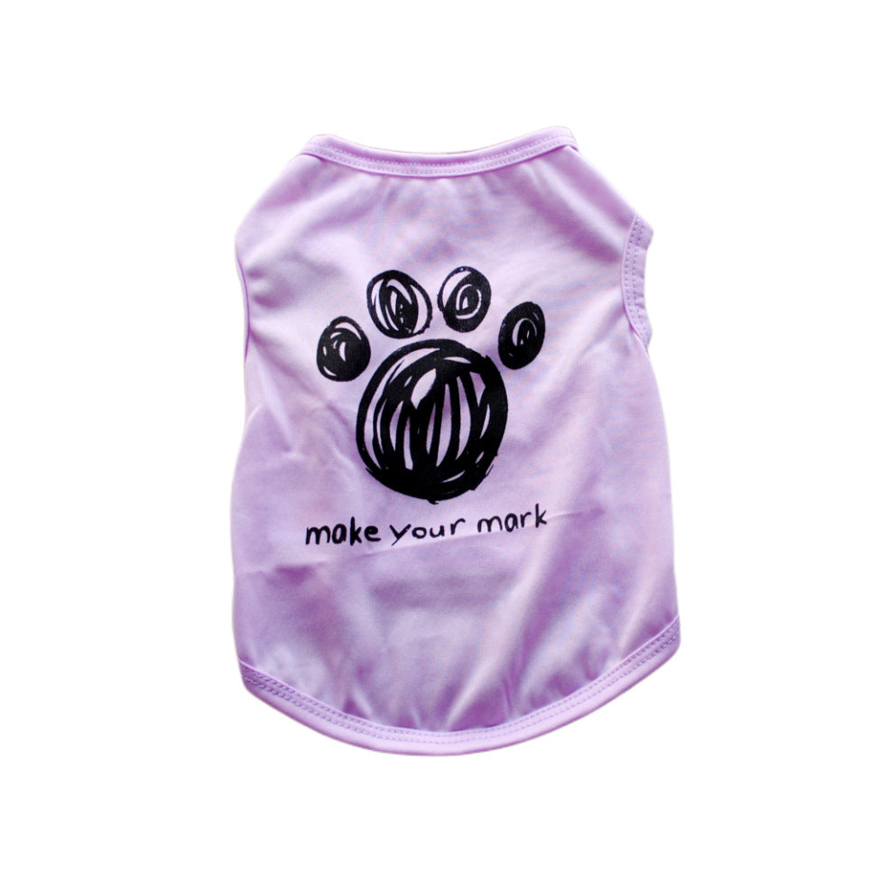 Factory direct sales pet clothes summer polyester thin vest breathable and cool
