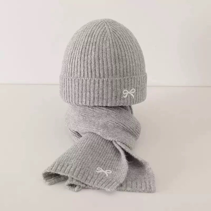 Two-piece children's hat scarf autumn and winter Korean style knitted hat baby warm wool hat boys and girls pullover hat
