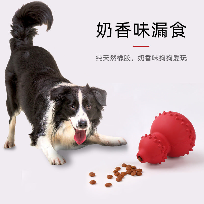 Amazon pet food leaking toy rubber chew-resistant educational interactive molar gourd pet toy dog toy