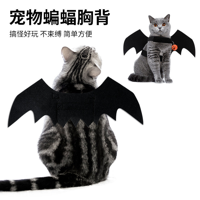 Cross-border cat clothes Halloween dog costumes pet clothes bat wings bell style transformation clothes