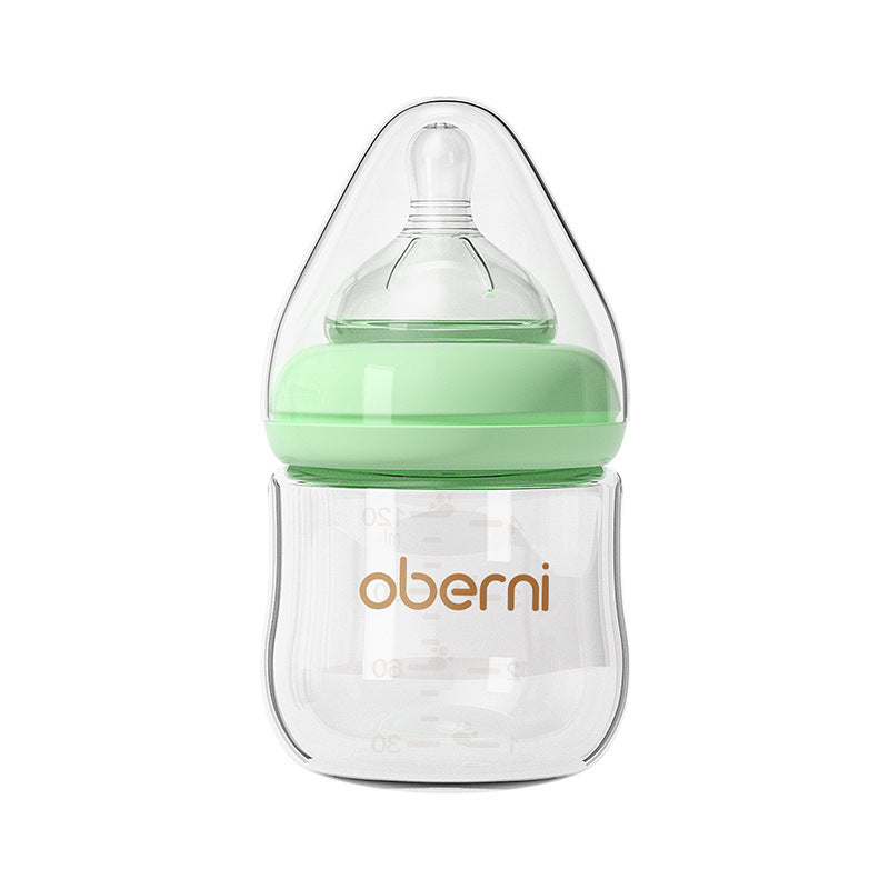 Oubani 150ML newborn glass bottle wide-mouth anti-choking and anti-flatulence baby bottle infant 0-6 months
