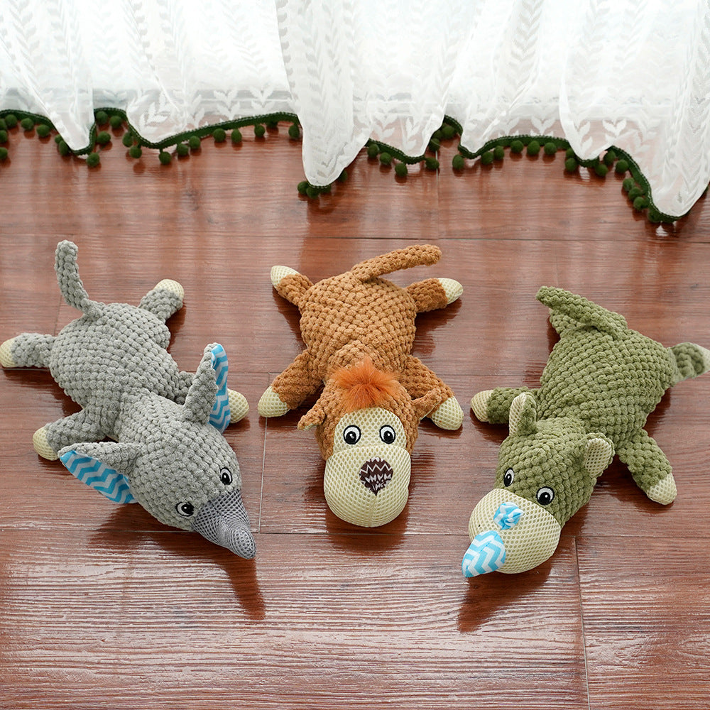 Pet plush sound toy corn velvet multiple colors optional teeth grinding and biting resistant dog and cat supplies manufacturers wholesale