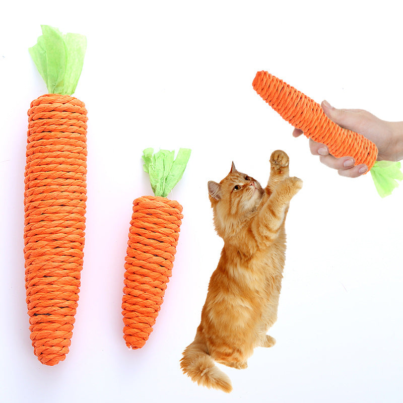 Pet cat toy cute paper rope carrot chewing toy teasing cat pet supplies factory spot wholesale cross-border