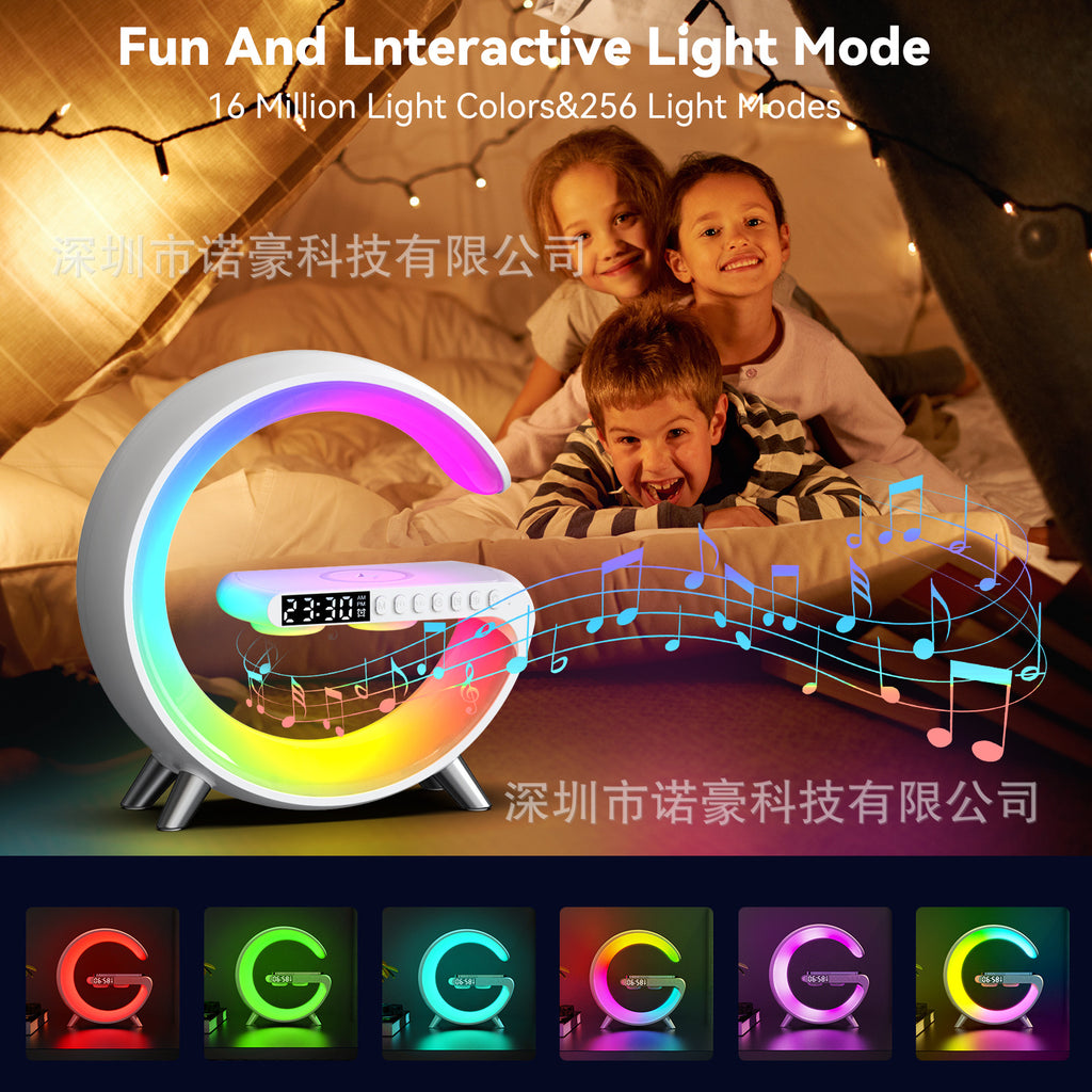 Explosive smart bluetooth speaker atmosphere light wireless charging night light sunrise wake-up light music rhythm atmosphere light