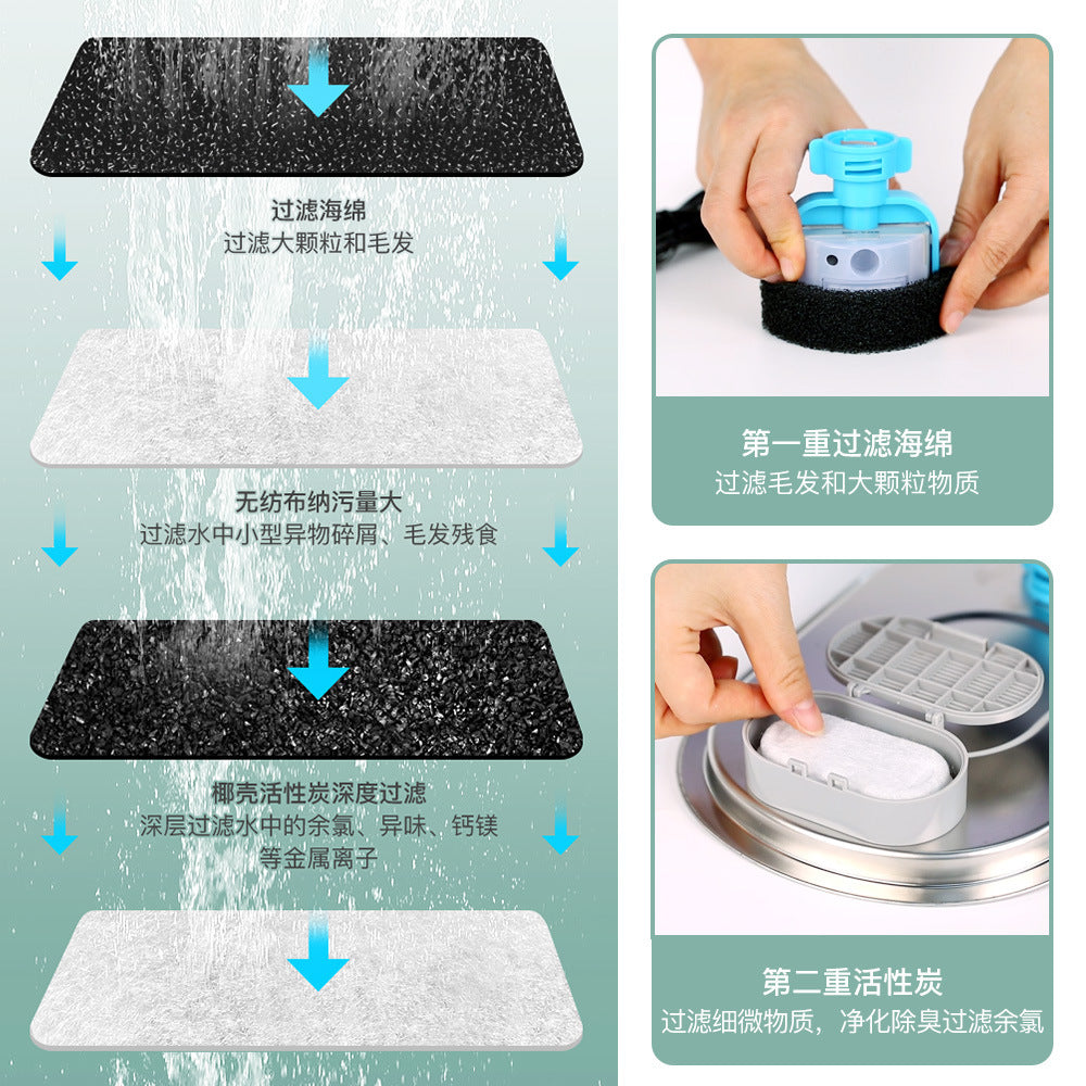 Source factory stainless steel pet smart water dispenser automatic circulation water 3.2L large capacity cat and dog water feeder