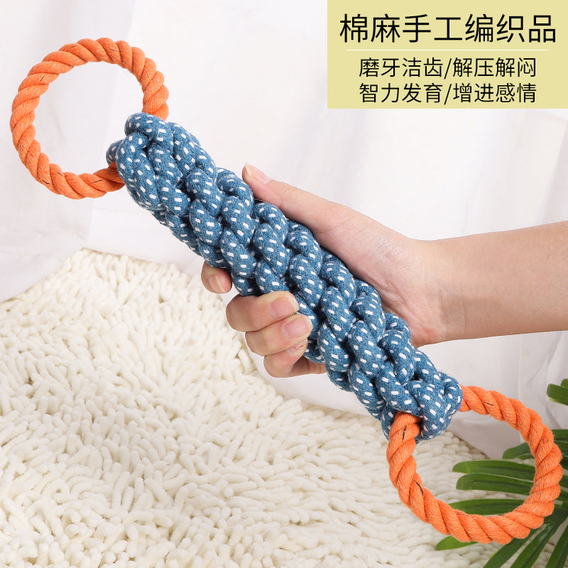 Amazon pet toy cotton rope corn cob cotton dog toy dog teeth cleaning hand-woven toy chew rope