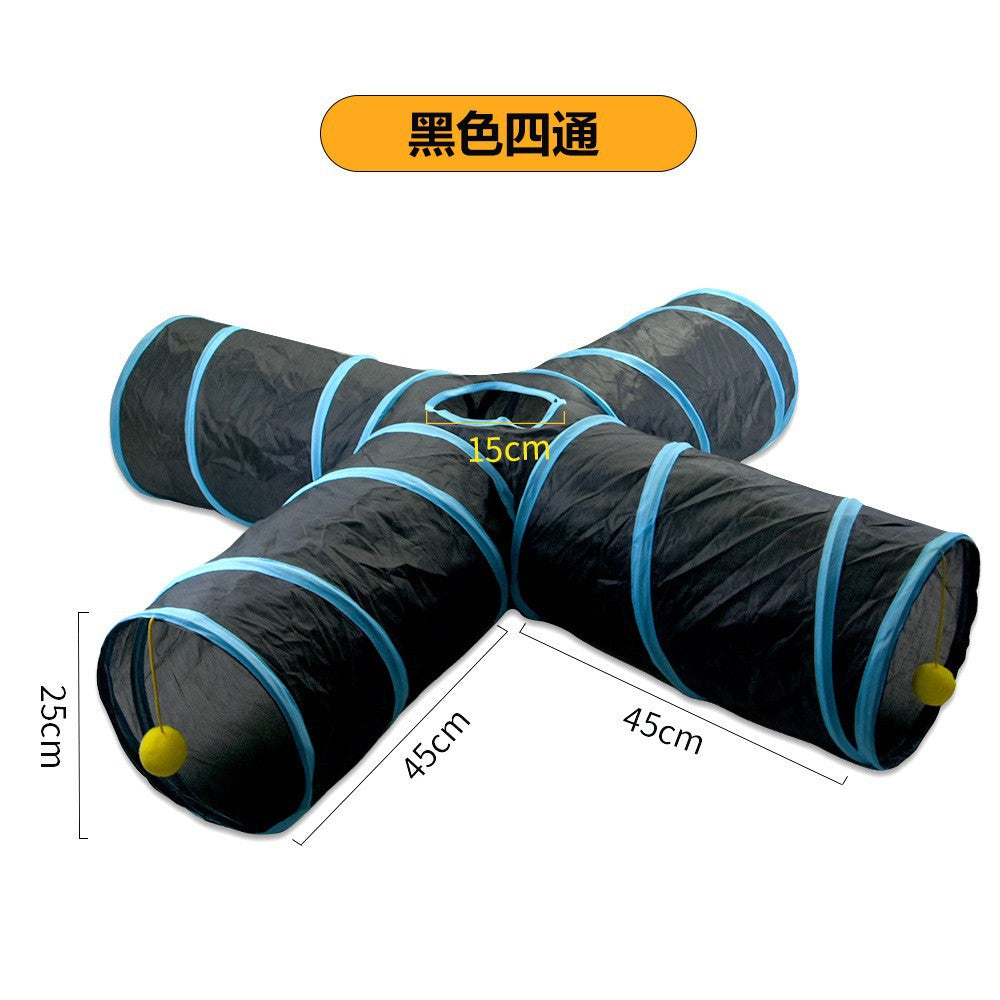 Cross-border new pet cat tunnel S-shaped cat tunnel pet lane runway cat drill through rolling chinchilla tunnel cat toy
