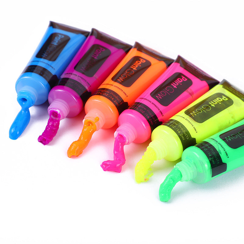 Cross-border water-based environmentally friendly fluorescent facial finger paint Halloween dance water-washable face color body painting pigment