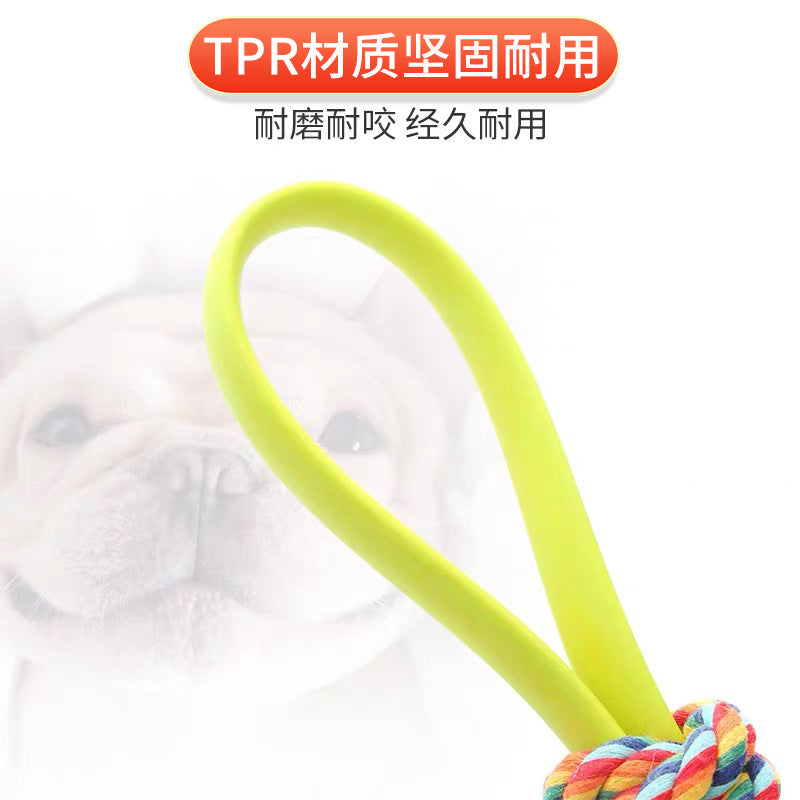 Cross-border hot sale TPR dog rope grinding teeth resistant cotton rope knot pet cotton rope toy puppy teeth cleaning rope wholesale
