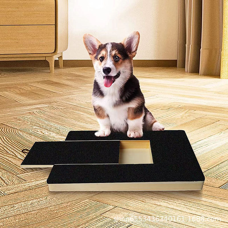 Wooden pet scratching board household wear-resistant and scratch-resistant solid wood file board can be pulled out and folded dog toy nail file board