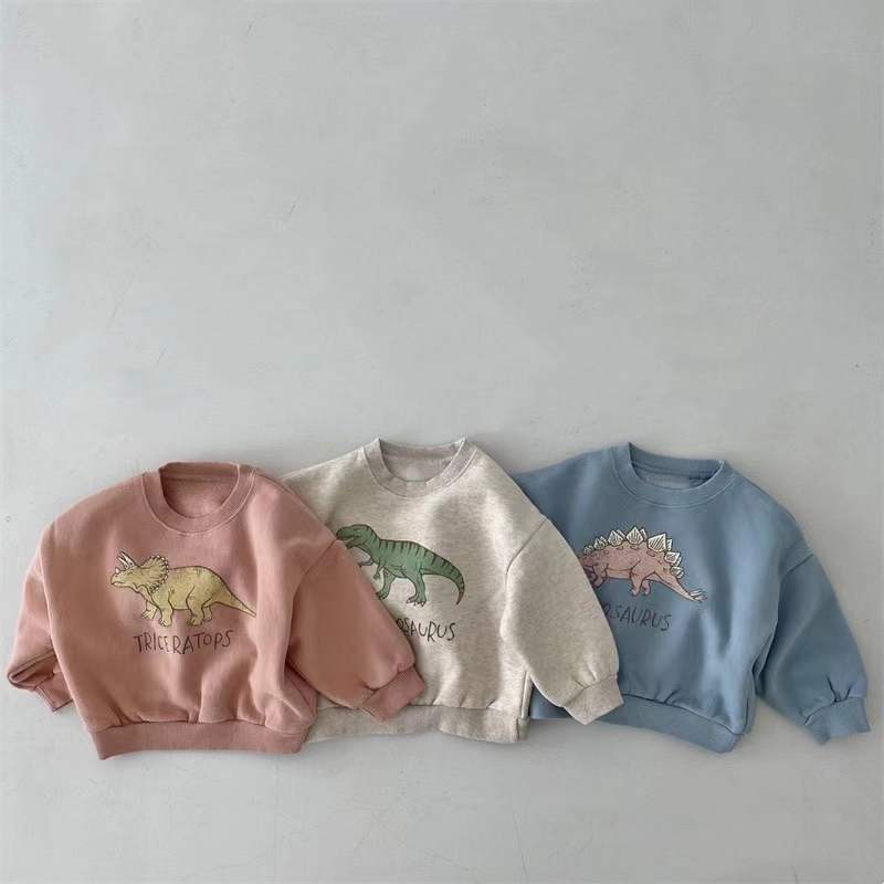 Spring and Autumn Korean version of children's clothing baby cartoon stylish cotton tops casual long-sleeved round neck boys and girls sweater soft and comfortable