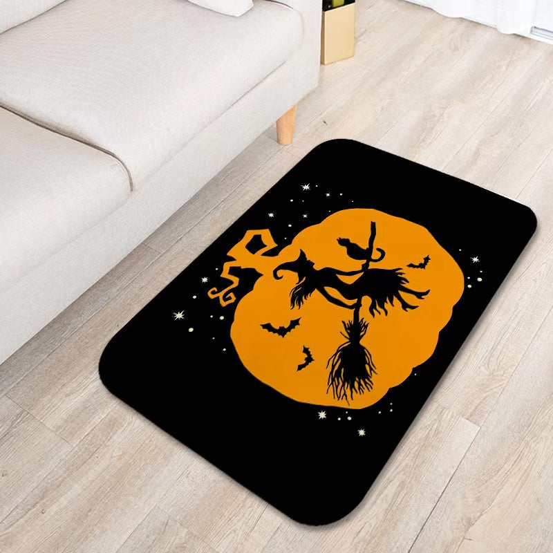 temu Amazon Halloween horror blood red footprints floor mats home bathroom entrance door mats absorbent non-slip mats