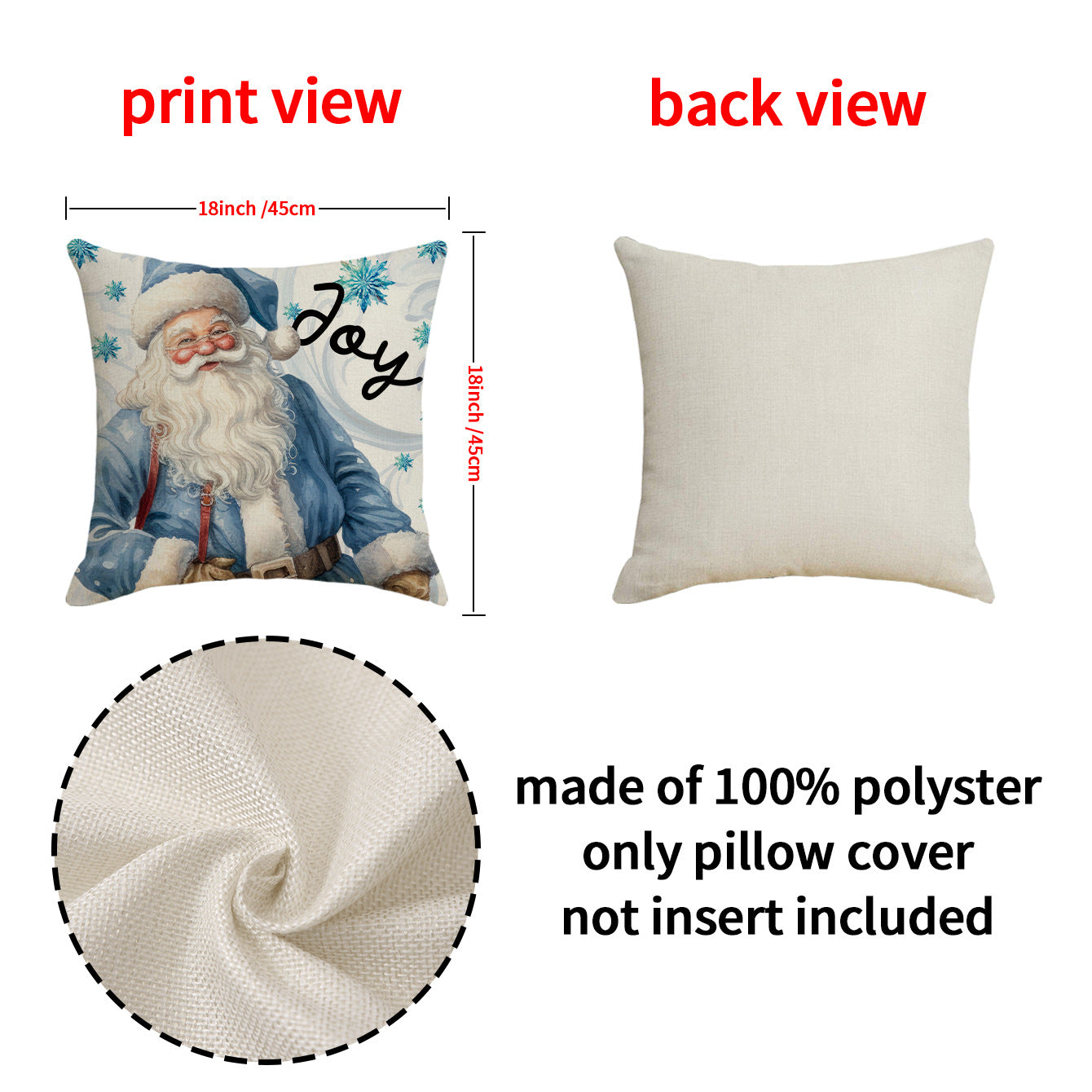 Amazon's new Halloween pillow case cartoon print snowman pillow living room decoration Santa Claus pillow cushion