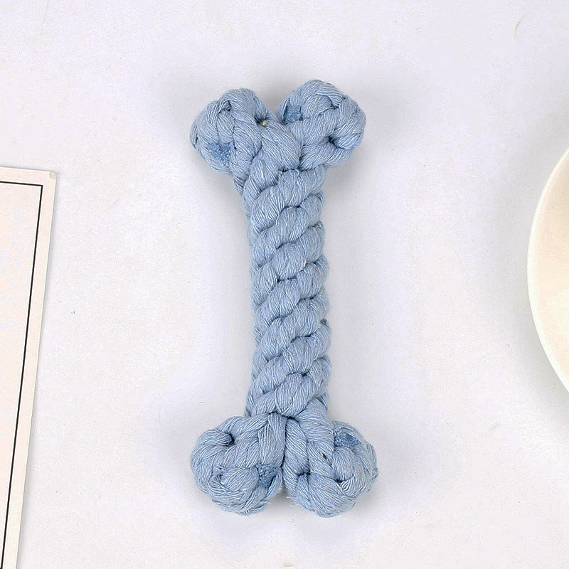 Amazon hot selling pet cotton rope dog toy braided bone shape pet supplies chew-resistant teething dog toy