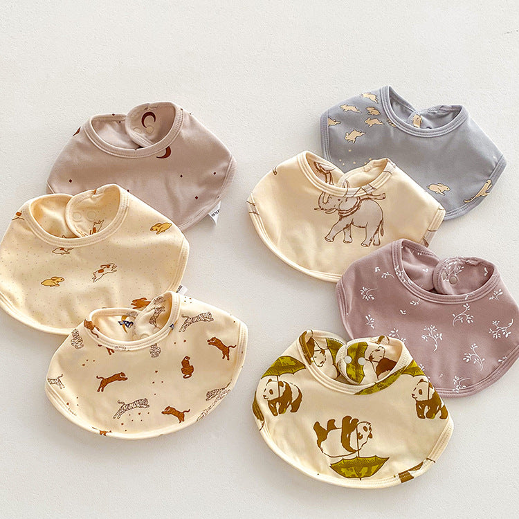 Spring and Autumn Baby Bibs Double-layer Cotton Bibs Baby Bibs Scarf Children's Cute Bibs Four Seasons