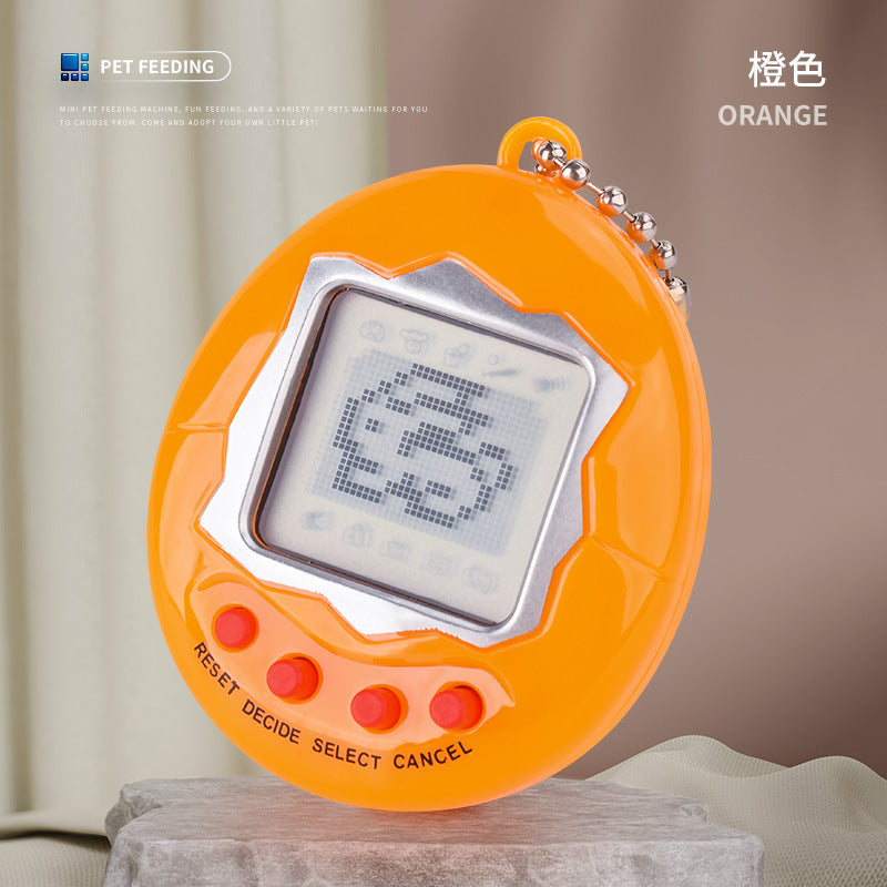 Children's nostalgic feeding elf pet electronic game console mini creative pet machine keychain pendant male toy
