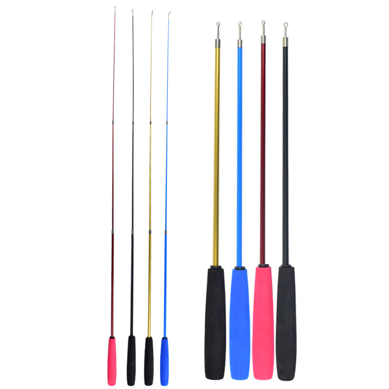 Cross-border popular pet cat toys three-section telescopic rod cat toy feather replacement head cat toy