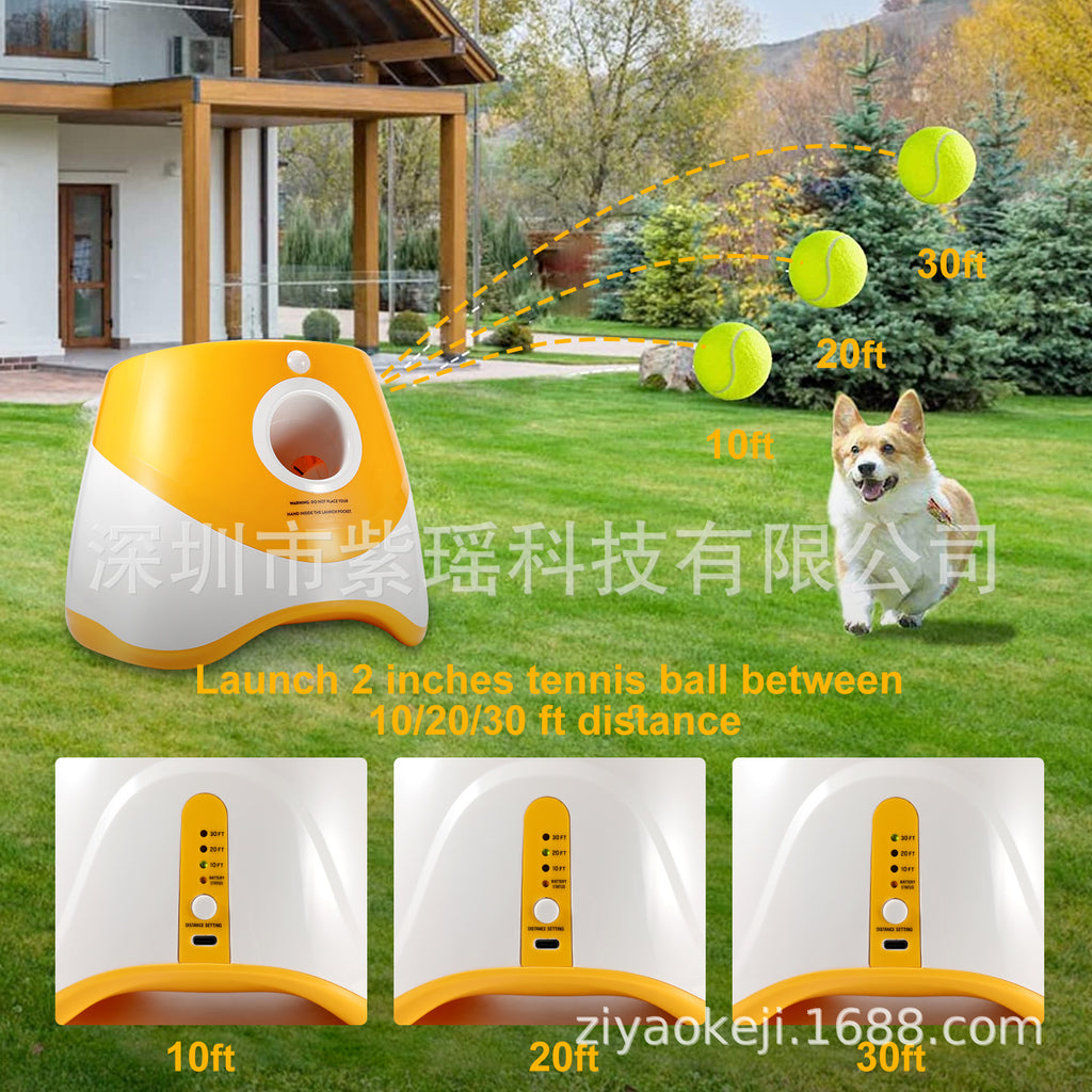 Ball throwing machine pet dog training automatic tennis ball outdoor three-speed adjustable distance dog walking interactive cat and dog toy device