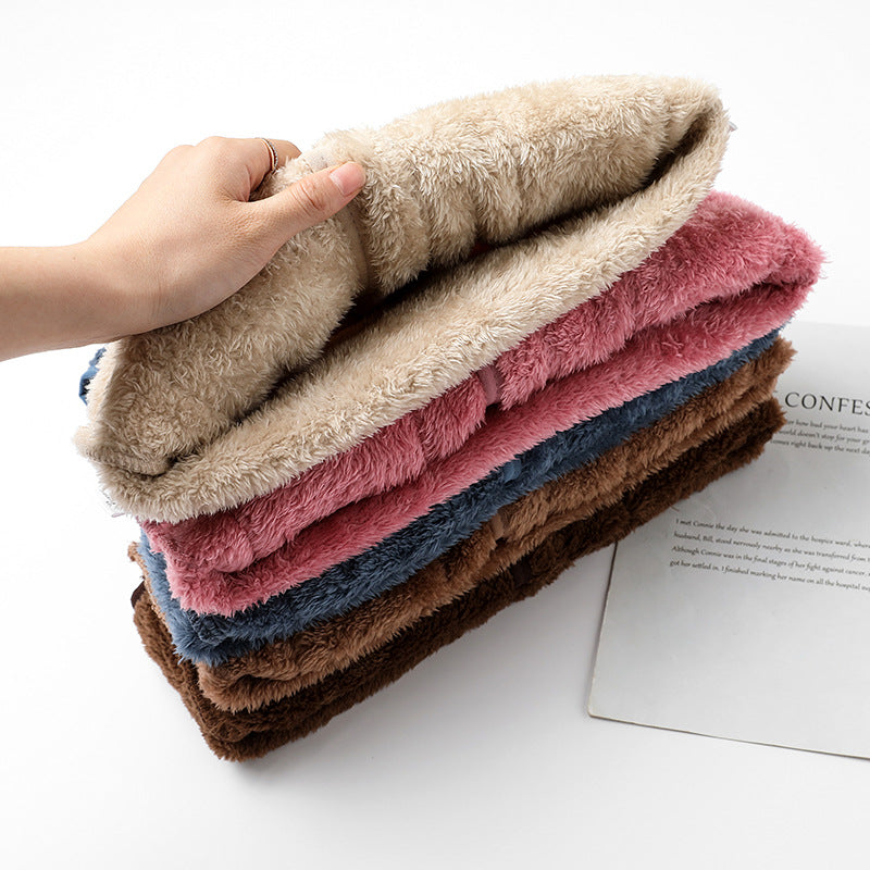 2024 autumn and winter new style boys plus velvet baby waistcoat children's outer wear lambskin vest girls warm cotton vest