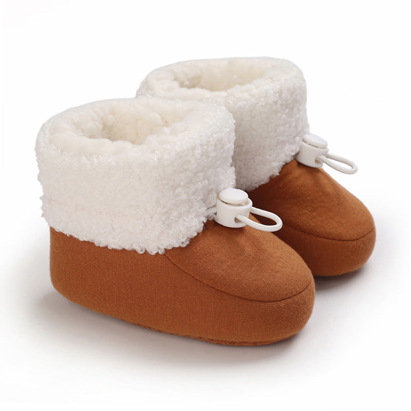 Winter baby cotton shoes 0-1 years old soft sole boy and girl baby snow boots