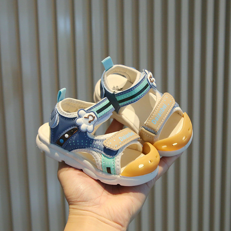 Baby cartoon sandals 2025 summer children's functional shoes boys and girls small and medium children's Baotou beach shoes toddler shoes