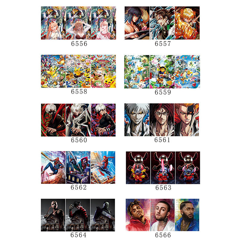 Anime 2D mobile phone stickers modern 3D mini mobile phone stickers refrigerator 3D decorative stickers Halloween creative stickers